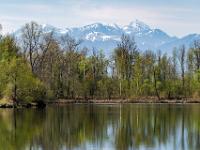 Floriansee mit Mangfall Gipfel zwischen Wendelstein und Großer Traithen